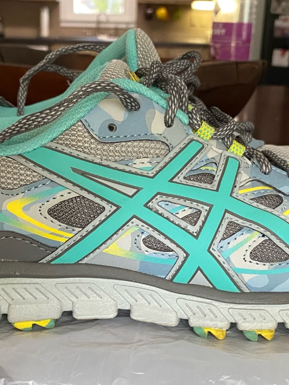 Asics Gray Teal Accent Running Shoe